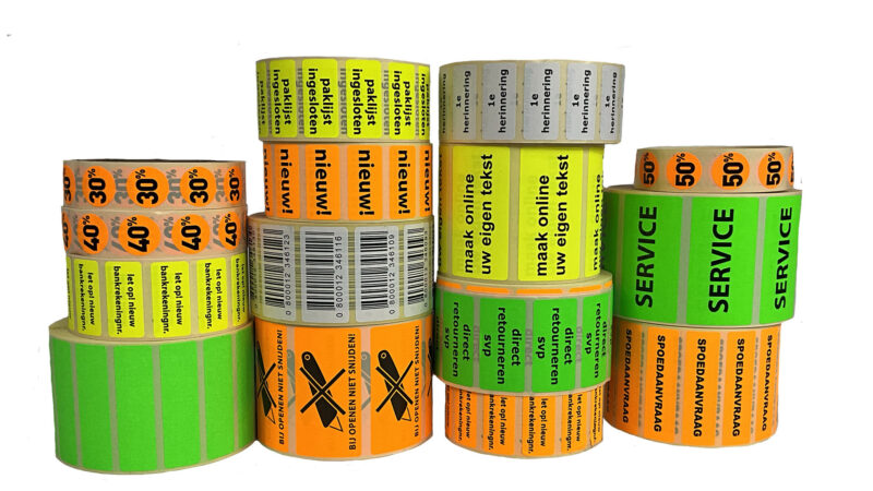 Neon stickers thermaal transfer op rol