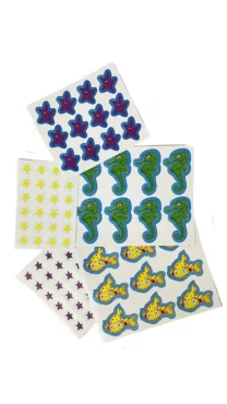 Halfdoor stickers op vel met meerdere vormen en ontwerpen.